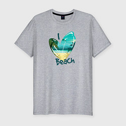 Футболка slim-fit Love Beach, цвет: меланж