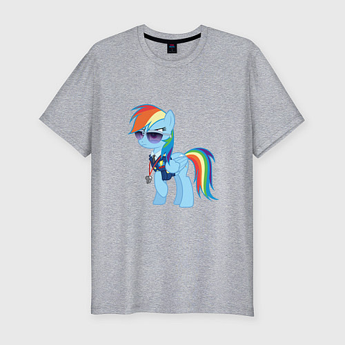 Мужская slim-футболка Pony - Rainbow Dash / Меланж – фото 1