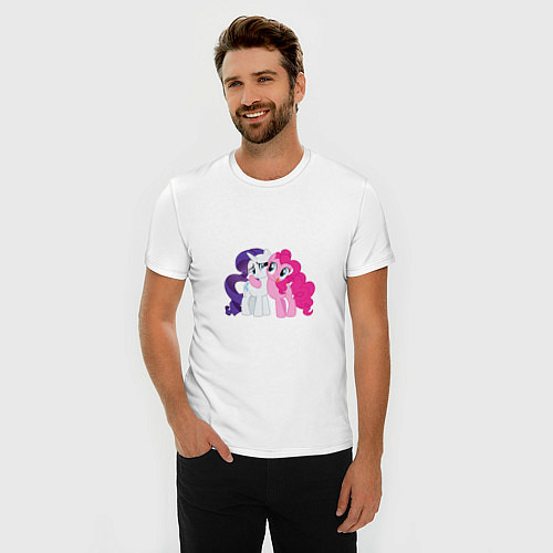 Мужская slim-футболка My Little Pony Pinkie Pie And / Белый – фото 3
