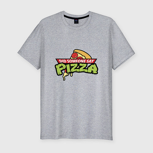 Мужская slim-футболка Say Pizza / Меланж – фото 1