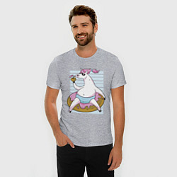 Футболка slim-fit Chilling Unicorn, цвет: меланж — фото 2