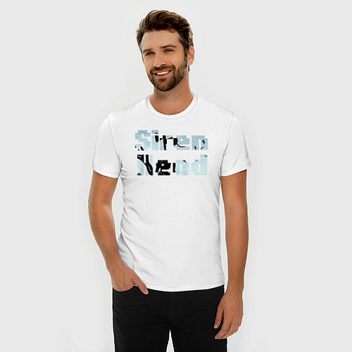 Мужская slim-футболка Siren Head Сиреноголовый / Белый – фото 3