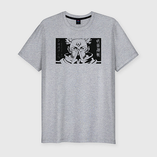 Мужская slim-футболка Магическая битва Сукуна / Меланж – фото 1