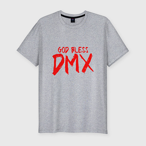 Мужская slim-футболка God Bless DMX / Меланж – фото 1