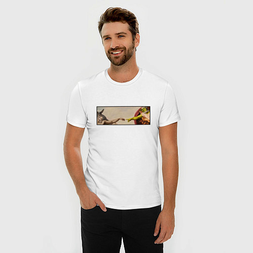 Мужская slim-футболка Шрек: Сотворение ослика / Белый – фото 3