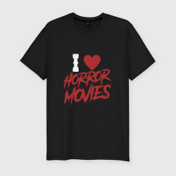 Футболка slim-fit I Love Horror Movies, цвет: черный