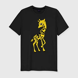 Мужская slim-футболка Маленький жираф