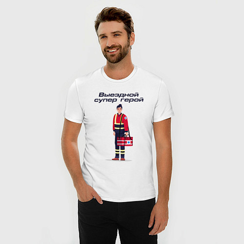 Мужская slim-футболка Фельдшер Paramedic Z / Белый – фото 3