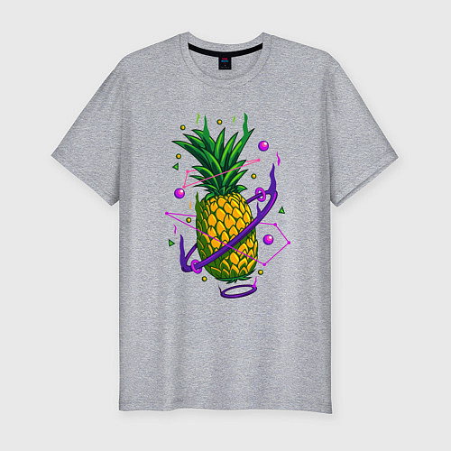 Мужская slim-футболка Ананас / Меланж – фото 1