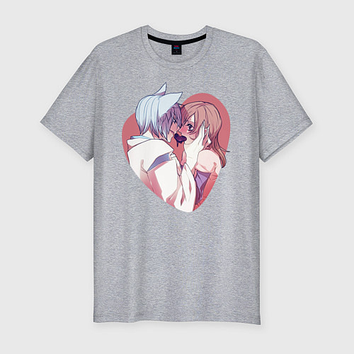 Мужская slim-футболка Tomoe and Nanami KIss / Меланж – фото 1
