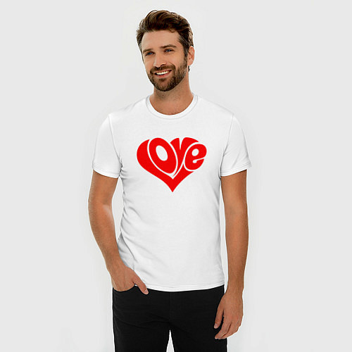 Мужская slim-футболка ЛЮБОВЬ LOVE Z / Белый – фото 3