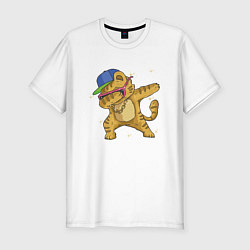 Футболка slim-fit Cat Dab, цвет: белый