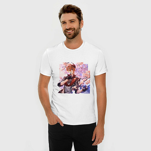 Мужская slim-футболка Tartaglia fan art / Белый – фото 3
