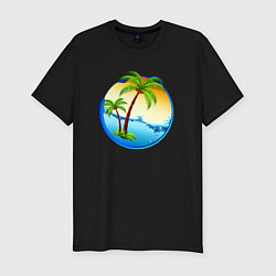 Футболка slim-fit Palm beach, цвет: черный