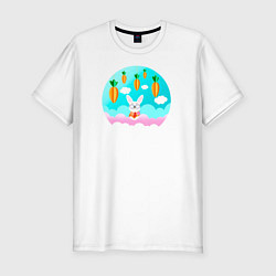 Футболка slim-fit Зайчик, цвет: белый