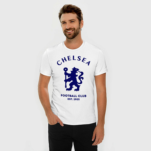 Мужская slim-футболка Chelsea Est. 1905 / Белый – фото 3