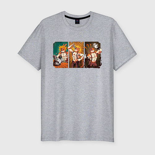 Мужская slim-футболка Мультмяускулс / Меланж – фото 1