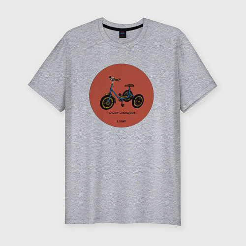Мужская slim-футболка Ретро велосипед / Меланж – фото 1