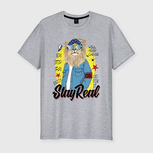 Мужская slim-футболка Stay Real / Меланж – фото 1