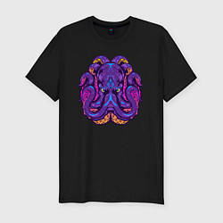 Футболка slim-fit Злой осьминог, цвет: черный