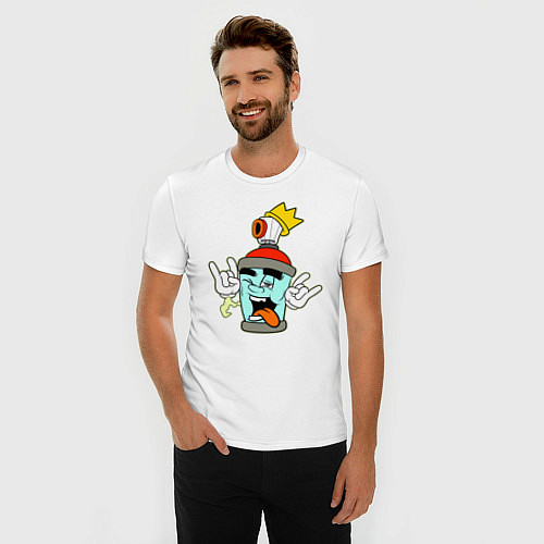 Мужская slim-футболка Король Граффити / Белый – фото 3