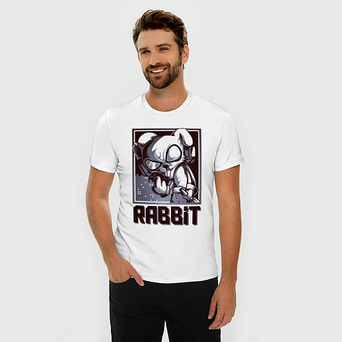 Мужская slim-футболка Rabbit / Белый – фото 3