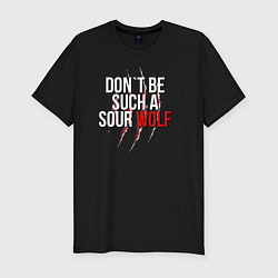 Футболка slim-fit Dont be such a sour wolf, цвет: черный