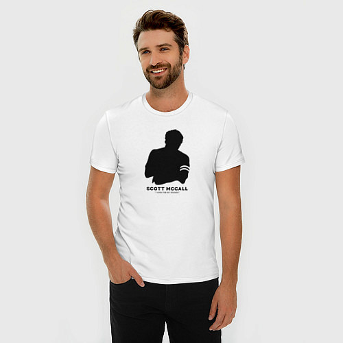 Мужская slim-футболка I look for my friends / Белый – фото 3