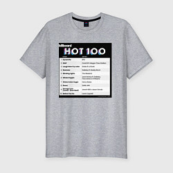 Футболка slim-fit BTS DYNAMITE BILLBOARD HOT-100, цвет: меланж