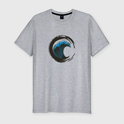 Футболка slim-fit Enso Great Wave off Kanagawa, цвет: меланж