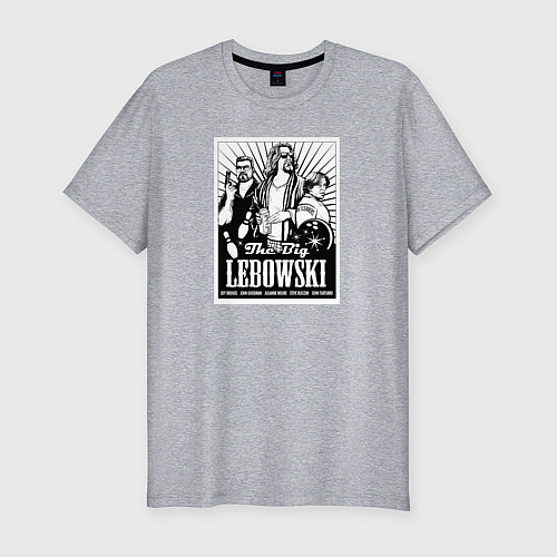 Мужская slim-футболка The Big Lebowski poster / Меланж – фото 1