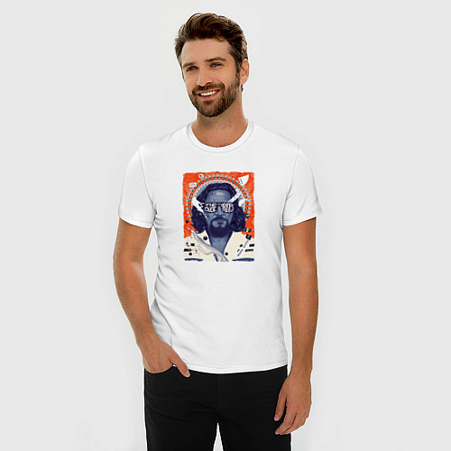 Мужская slim-футболка Чувак постер / Белый – фото 3