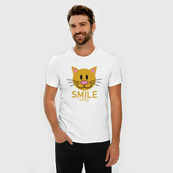 Футболка slim-fit Smile Cat, цвет: белый — фото 2