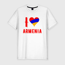 Футболка slim-fit I Love Armenia, цвет: белый