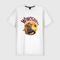 Футболка slim-fit Винозавр, цвет: белый