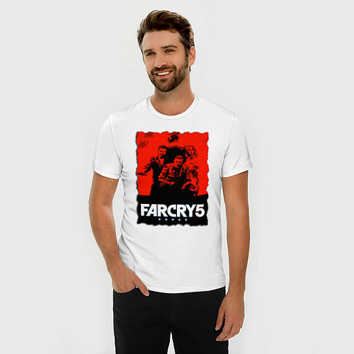 Мужская slim-футболка FARCRY ФАРКРАЙ / Белый – фото 3
