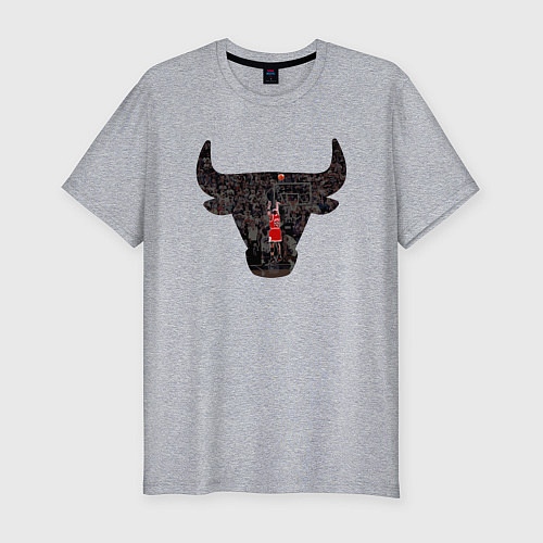 Мужская slim-футболка Bulls - Jordan / Меланж – фото 1