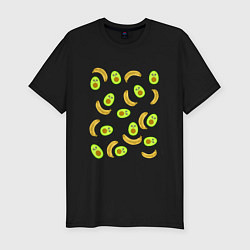 Мужская slim-футболка Банан и Авокадо
