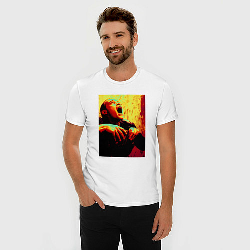 Мужская slim-футболка Trainspotting Scream / Белый – фото 3