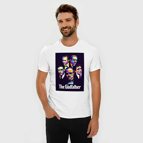Мужская slim-футболка Godfather крестный отец / Белый – фото 3