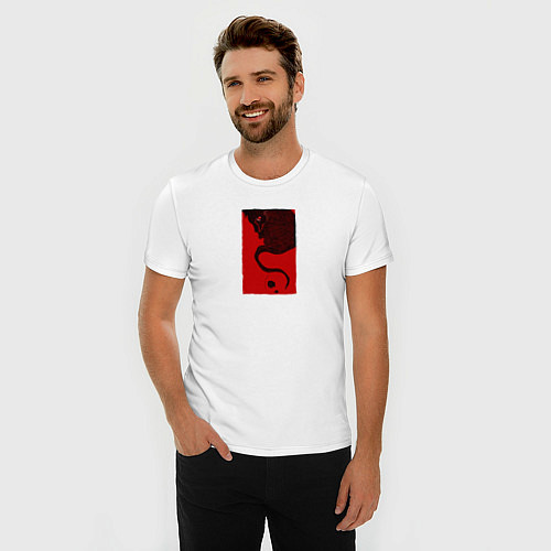 Мужская slim-футболка Злой Пес / Белый – фото 3