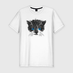 Футболка slim-fit Котенок, цвет: белый