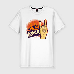 Футболка slim-fit Lets rock, цвет: белый