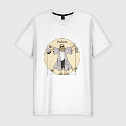 Футболка slim-fit DUDEISM Большой Лебовский, цвет: белый