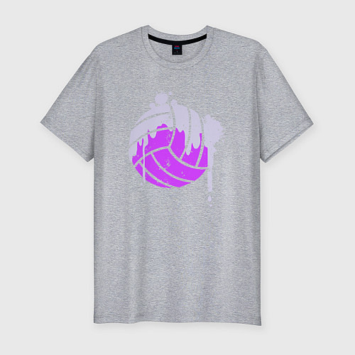 Мужская slim-футболка Мяч - Волейбол / Меланж – фото 1