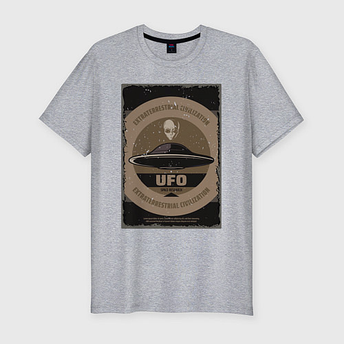 Мужская slim-футболка UFO / Меланж – фото 1