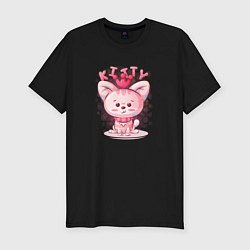 Футболка slim-fit Котенок kitty, цвет: черный