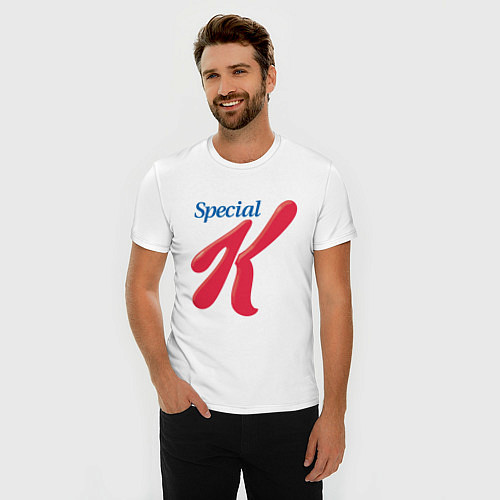 Мужская slim-футболка Special k merch Essential / Белый – фото 3