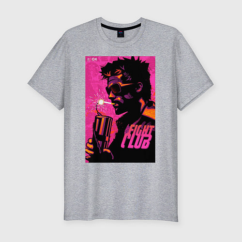 Мужская slim-футболка Тайлер Дёрден, Бойцовский клуб / Меланж – фото 1
