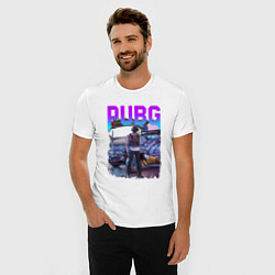 Футболка slim-fit PUBG NEON ПУБГ НЕОН Z, цвет: белый — фото 2